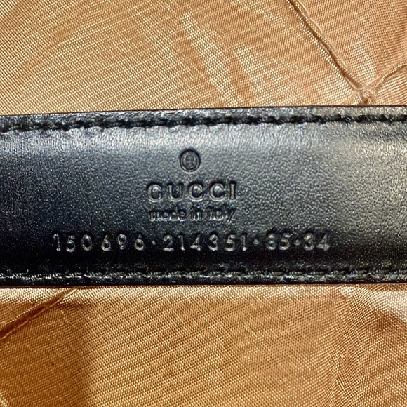 GUCCI fabulous pattern leather with silver plated hardware, 35” long, dust bag - Picture 15 of 16